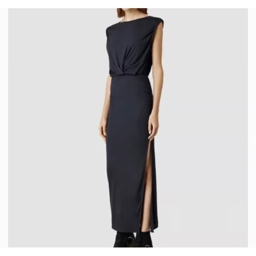 All Saints Nile Vi Draped Maxi Dress - sz 6 US